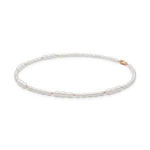 Colier cu perle naturale si argint placat cu aur roz 45 cm DiAmanti 254-106-G (Argint 925‰ 0,6 g.)